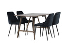 Venture Home Kaseidon & Night Rektangulära Matbord 120 x 80 Mörkbrun + Matstolar 2-pack Svart