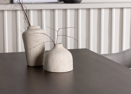 Venture Home Kaseidon & Evelina Rektangulära Matbord 120 x 80 Mörkbrun + Matstolar 2-pack Grå
