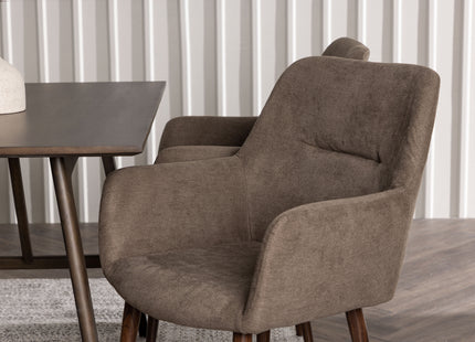 Venture Home Kaseidon & Tomorrow Rektangulära Matbord 120 x 80 Mörkbrun + Matstolar 2-pack Brun