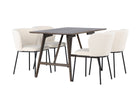 Venture Home Kaseidon & Edina Rektangulära Matbord 120 x 80 Mörkbrun + Matstolar 2-pack Vit