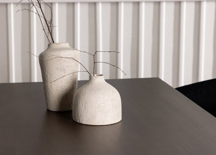 Venture Home Kaseidon & Selma Rektangulära Matbord 120 x 80 Mörkbrun + Matstolar 2-pack Svart