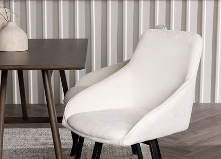 Venture Home Kaseidon & Rosie Rektangulära Matbord 120 x 80 Mörkbrun + Matstolar 2-pack Beige