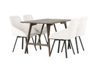 Venture Home Kaseidon & Rosie Rektangulära Matbord 120 x 80 Mörkbrun + Matstolar 2-pack Beige