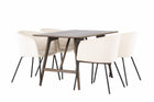 Venture Home Berit & Kaseidon Matstolar Beige + Rektangulära Matbord 120 x 80 Mörkbrun