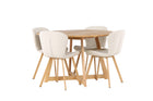 Venture Home Yakidon & Lilja Runda Matbord ⌀120 Brun + Matstolar 2-pack Beige