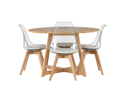 Venture Home Yakidon & Edvin Runda Matbord ⌀120 Brun + Matstolar 2-pack Nature
