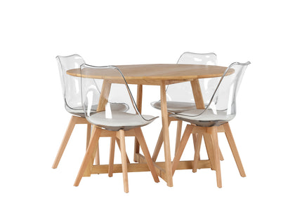 Venture Home Yakidon & Edvin Runda Matbord ⌀120 Brun + Matstolar 2-pack Nature