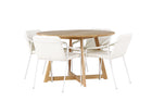 Venture Home Yakidon & Tvist Runda Matbord ⌀120 Brun + Matstolar 2-pack Beige