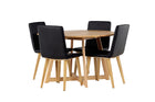 Venture Home Yakidon & Today Runda Matbord ⌀120 Brun + Matstolar 2-pack Svart