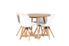 Venture Home Yakidon & Zeno Runda Matbord ⌀120 Brun + Matstolar 2-pack Vit