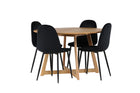 Venture Home Polar & Yakidon Matstolar 2-pack Svart + Runda Matbord ⌀120 Brun