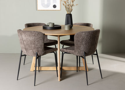 Venture Home Modesto & Yakidon Matstolar 2-pack Brun + Runda Matbord ⌀120 Brun