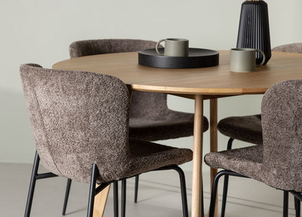 Venture Home Modesto & Yakidon Matstolar 2-pack Brun + Runda Matbord ⌀120 Brun