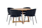Venture Home Yakidon & Selma Runda Matbord ⌀120 Brun + Matstolar 2-pack Svart