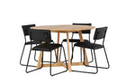 Venture Home Kenth & Yakidon Matstolar 2-pack Svart + Runda Matbord ⌀120 Brun