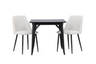 Venture Home Tempe & Night Rektangulära Matbord 80 x 80 Svart + Matstolar 2-pack Vit