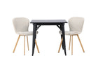 Venture Home Tempe & Lilja Rektangulära Matbord 80 x 80 Svart + Matstolar 2-pack Beige