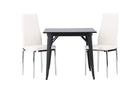 Venture Home Tempe & Pastill Rektangulära Matbord 80 x 80 Svart + Matstolar 2-pack Vit
