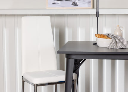 Venture Home Tempe & Pastill Rektangulära Matbord 80 x 80 Svart + Matstolar 2-pack Vit