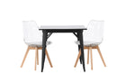 Venture Home Tempe & Edvin Rektangulära Matbord 80 x 80 Svart + Matstolar 2-pack Nature