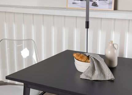 Venture Home Tempe & Edvin Rektangulära Matbord 80 x 80 Svart + Matstolar 2-pack Nature