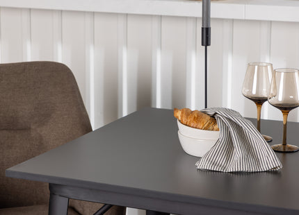 Venture Home Tempe & Tomorrow Rektangulära Matbord 80 x 80 Svart + Matstolar 2-pack Brun