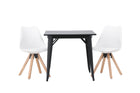 Venture Home Tempe & Zeno Rektangulära Matbord 80 x 80 Svart + Matstolar 2-pack Vit