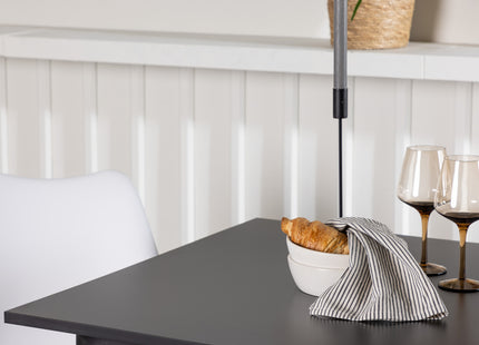 Venture Home Tempe & Zeno Rektangulära Matbord 80 x 80 Svart + Matstolar 2-pack Vit