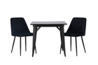 Venture Home Tempe & Night Rektangulära Matbord 80 x 80 Svart + Matstolar 2-pack Svart