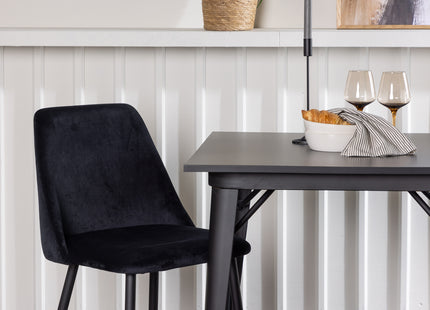 Venture Home Tempe & Night Rektangulära Matbord 80 x 80 Svart + Matstolar 2-pack Svart