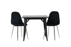 Venture Home Tempe & Polar Rektangulära Matbord 80 x 80 Svart + Matstolar 2-pack Svart