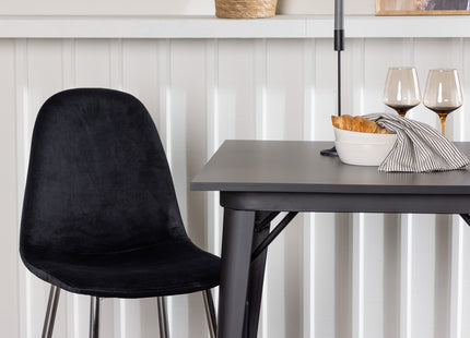 Venture Home Tempe & Polar Rektangulära Matbord 80 x 80 Svart + Matstolar 2-pack Svart