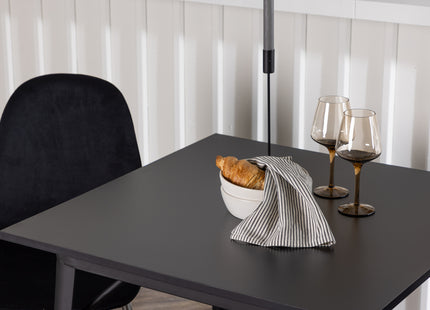 Venture Home Tempe & Polar Rektangulära Matbord 80 x 80 Svart + Matstolar 2-pack Svart
