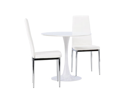 Venture Home Hamden & Pastill Runda Matbord ⌀80 Vit + Matstolar 2-pack Vit
