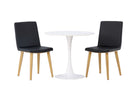 Venture Home Hamden & Today Runda Matbord ⌀80 Vit + Matstolar 2-pack Svart
