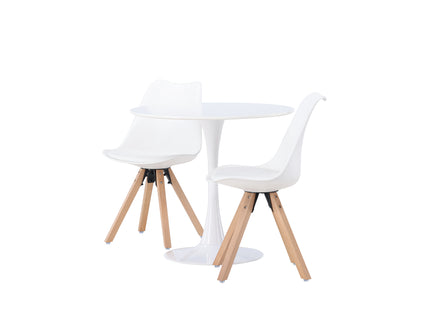 Venture Home Hamden & Zeno Runda Matbord ⌀80 Vit + Matstolar 2-pack Vit