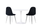 Venture Home Hamden & Polar Runda Matbord ⌀80 Vit + Matstolar 2-pack Svart