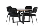 Venture Home Durango & Yesterday Runda Matbord ⌀120 Valnöt + Matstolar 2-pack Svart