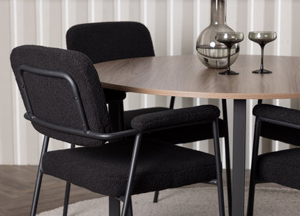 Venture Home Durango & Yesterday Runda Matbord ⌀120 Valnöt + Matstolar 2-pack Svart