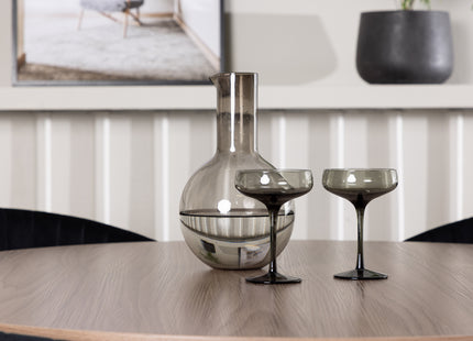 Venture Home Durango & Selma Runda Matbord ⌀120 Valnöt + Matstolar 2-pack Svart
