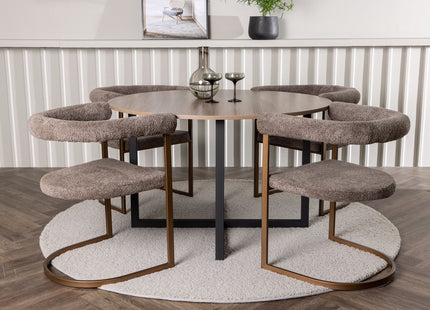 Venture Home Durango & Morning Runda Matbord ⌀120 Valnöt + Matstolar 2-pack Brun