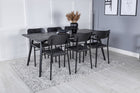 Venture Home Sleek & Polly Rektangulära Matbord 195 x 95 Svart + Matstolar 2-pack Svart