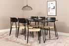 Venture Home Petra & Polly Rektangulära Matbord 190 x 90 Svart + Matstolar 2-pack Svart