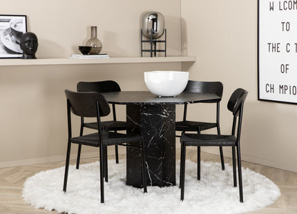 Venture Home Marbs & Polly Runda Matbord ⌀110 Svart + Matstolar 2-pack Svart
