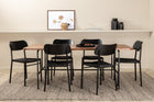Venture Home Uno & Polly Rektangulära Matbord 200 x 90 Nature + Matstolar 2-pack Svart