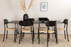 Venture Home Uno & Polly Rektangulära Matbord 200 x 90 Svart + Matstolar 2-pack Svart