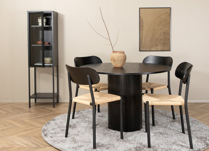 Venture Home Bianca & Polly Runda Matbord ⌀110 Svart + Matstolar 2-pack Svart
