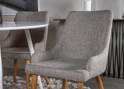 Venture Home Plaza Runda Matbord ⌀100 Vit + Matstolar 2-pack Grå