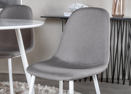 Venture Home Plaza & Polar Runda Matbord ⌀100 Vit + Matstolar 2-pack Grå