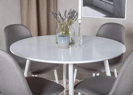 Venture Home Plaza & Polar Runda Matbord ⌀100 Vit + Matstolar 2-pack Grå